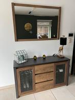 Dressoir inclusief Spiegel, Ophalen, Zo goed als nieuw, Glas, Met deur(en)