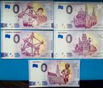 Bankbiljetten 0 euro Brussels (5 types), Postzegels en Munten, Ophalen of Verzenden, België, Setje