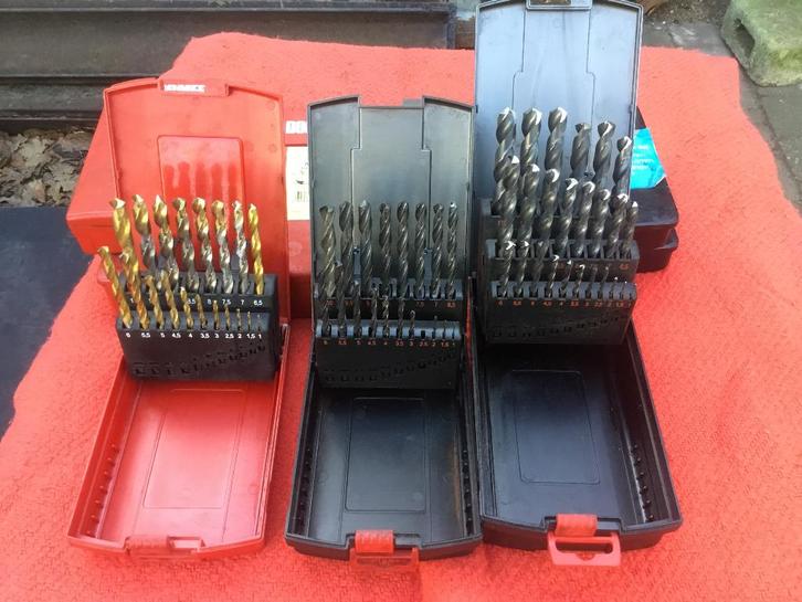 Kwaliteit HSS borensets , verkoop wegens einde werken, Doe-het-zelf en Bouw, Gereedschapskisten, Gebruikt, Gevuld, Ophalen of Verzenden