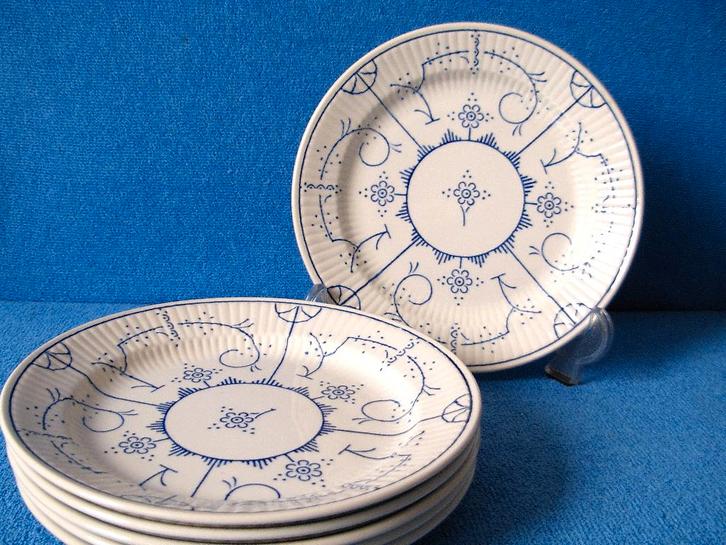 6 Copenhague dessertborden van Royal Boch, Antiek en Kunst, Antiek | Servies los, Ophalen of Verzenden