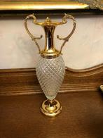 Vase en verre vintage avec accents dorés, Antiquités & Art, Antiquités | Vases, Enlèvement
