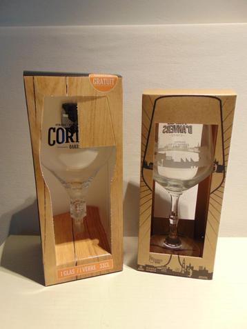 2 verres à bière 1 x Cornet 33 cl. + 1x Trippel d'Anvers, Enlèvement ou Envoi, Comme neuf, Verre ou Verres, Autres marques