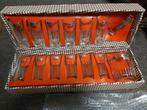 Vintage - box met 12 glazen, ijsemmer en ijstang, Ophalen
