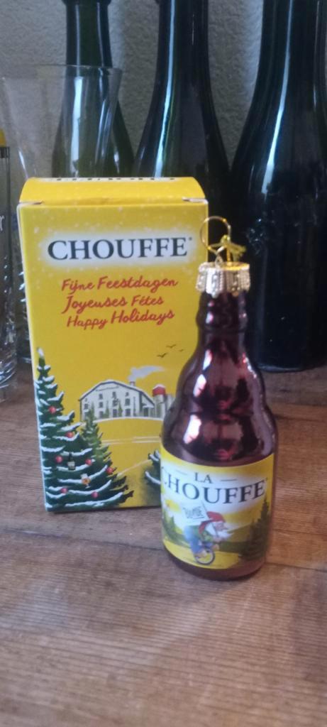 Brasserie bier kerstbalfles Chouffe, Verzamelen, Biermerken, Duvel, Ophalen of Verzenden