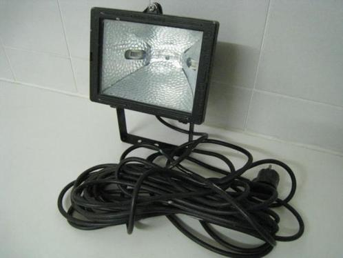 Halogeenspot zwart, montage met beugel, 500W, Massive, Huis en Inrichting, Lampen | Spots, Ophalen of Verzenden