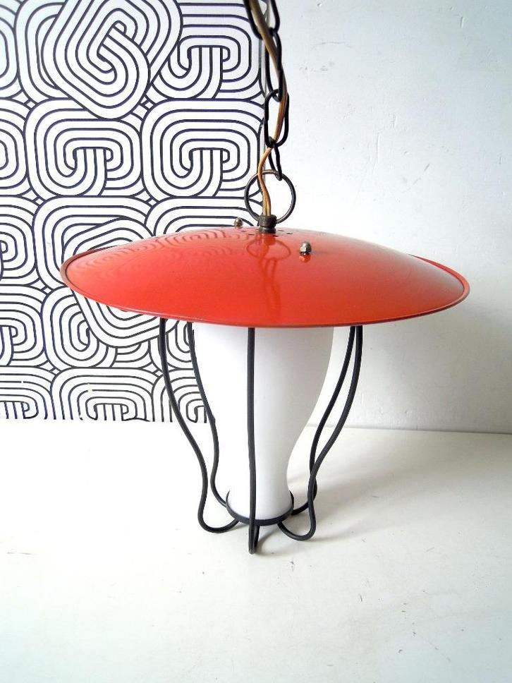 Typische hanglamp uit jaren '50, Antiek en Kunst, Antiek | Verlichting, Ophalen of Verzenden