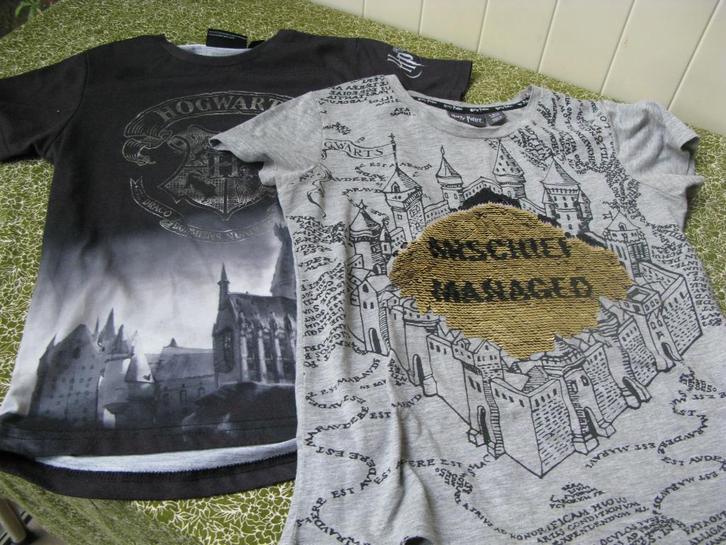 2 harry potter t shirts pailletten zilver 134 - 140, Kinderen en Baby's, Kinderkleding | Maat 128, Nieuw, Jongen of Meisje, Shirt of Longsleeve