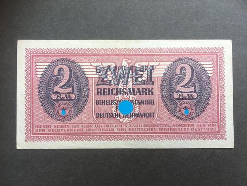 Duits bankbriefje van 2 Reichsmark - Wehrmacht - 1942, Timbres & Monnaies, Billets de banque | Europe | Billets non-euro, Billets en vrac