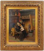 Piet VAN DER OUDERAA (1841–1915) Antiek schilderij op doek, Enlèvement