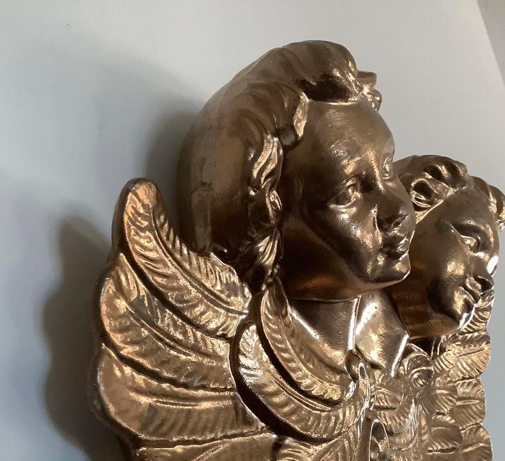 Engelen wandbeeld goudkleurige  kerstdecoratie, Huis en Inrichting, Woonaccessoires | Wanddecoraties, Zo goed als nieuw, Ophalen