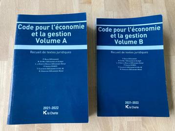 Code pour l’économie et la gestion Volume A et B