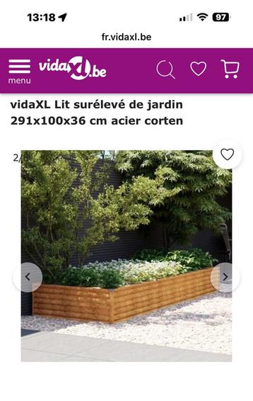Jardiniere en tôle rouillé 290 cm x 100 cm x36cm, Neuf, 30 à 60 cm, Enlèvement, 100 cm ou plus