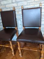 Stoel met lederen zitting, Ophalen, Zo goed als nieuw, Leer, Vijf, Zes of meer stoelen
