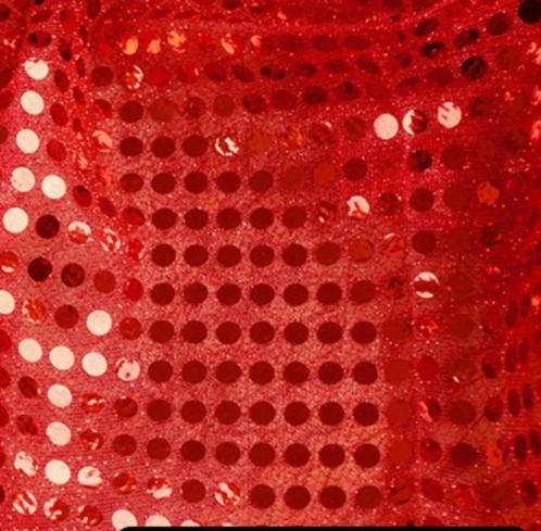 6506) 110x100cm paillettes rouge, Hobby & Loisirs créatifs, Tissus & Chiffons, Neuf, Polyester, 120 cm ou plus, 200 cm ou plus