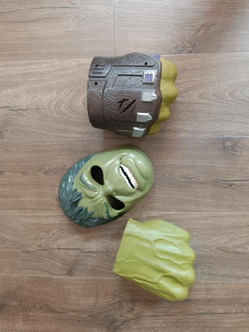 Avengers hulk handschoenen en masker goede staat met geluid, Kinderen en Baby's, Carnavalskleding en Verkleedspullen, Zo goed als nieuw