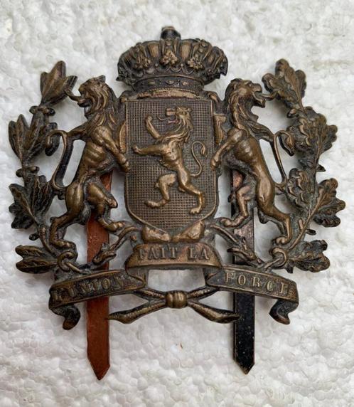Kenteken, Sjako badge Belgisch CONGO, (Vr op Tropenhelm) Zg, Verzamelen, Militaria | Algemeen, Landmacht, Embleem of Badge, Ophalen of Verzenden