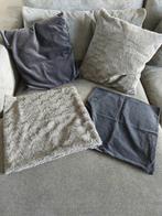 4 housses de coussin grises 50x50 - IKEA, Maison & Meubles, Accessoires pour la Maison | Coussins, Comme neuf, Enlèvement, Carré