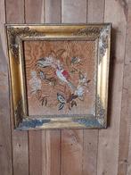 oude mooie broderie -vogel en bloem motief, Antiek en Kunst, Ophalen
