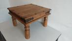 ancienne Table basse Bombay AMSTERDAM carrée en bois dur 60c, Enlèvement ou Envoi