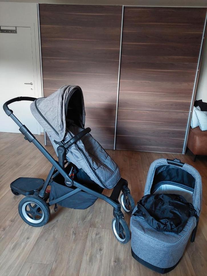 Thule kinderwagen met draagmand, Kinderen en Baby's, Kinderwagens en Combinaties, Gebruikt, Kinderwagen, Ophalen