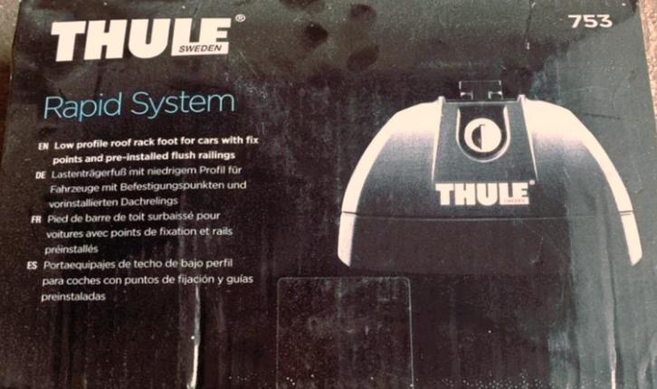 Thule voetenset 753 rapid systeem dakdragers, Auto diversen, Dakdragers, Gebruikt, Ophalen of Verzenden