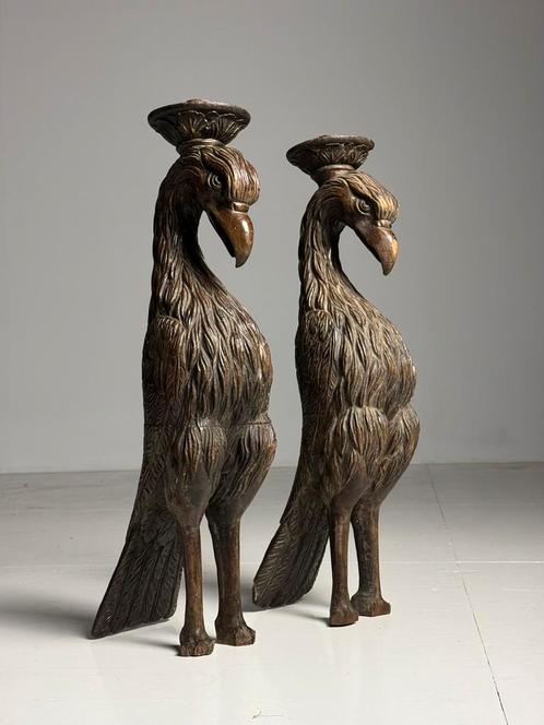 2x handgestoken beeld Arend ca. 1800, Verzamelen, Beelden en Beeldjes, Ophalen