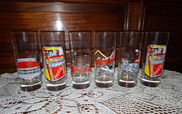 Zes vintage 1991 Coca Cola glazen beschikbaar voor biedingen