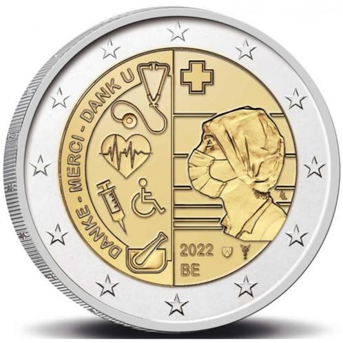 2 euro België 2022 Zorg tijdens de Covid-pandemie, Postzegels en Munten, Munten | Europa | Euromunten, Losse munt, 2 euro, België