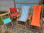 Leuke vintage set, 2 strandstoelen,  1 regisseur stoel, kind, Ophalen, Gebruikt