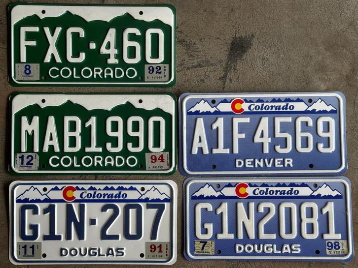 Kenteken USA nummerplaat COLORADO X 5, Verzamelen, Automerken, Motoren en Formule 1, Ophalen of Verzenden