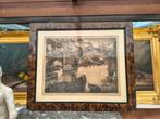 1930 Mooie Grote Ets - Indrukwekkende Tekening - Te Koop, Antiek en Kunst, Kunst | Etsen en Gravures, Ophalen
