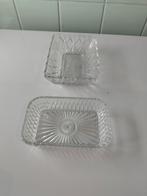 2x Vintage Glazen Schotels AFHALING LEES BESCHRIJVING, Enlèvement