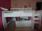 Halfhoogslaper: wit, kast, opbergruimte en plaats onder bed., Ophalen, Gebruikt, Halfhoogslaper