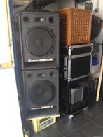 muziek boxen  2 stuks, Ophalen, Gebruikt, 120 watt of meer, Front, Rear of Stereo speakers