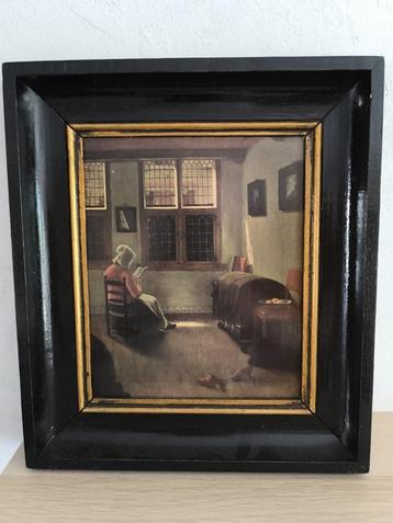 Klassiek schilderij in baroklijst – reproductie Vermeer stij beschikbaar voor biedingen