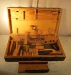 Originele Houten Kist met Schrijnwerkersmaterialen  Tool Set, Ophalen of Verzenden, Gevuld, Zo goed als nieuw
