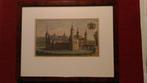 originele ingekleurde gravure kasteel 's gravenwezel, Antiek en Kunst, Ophalen