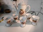 Koffiekan en 5 bekers jacht,wild, Ophalen of Verzenden