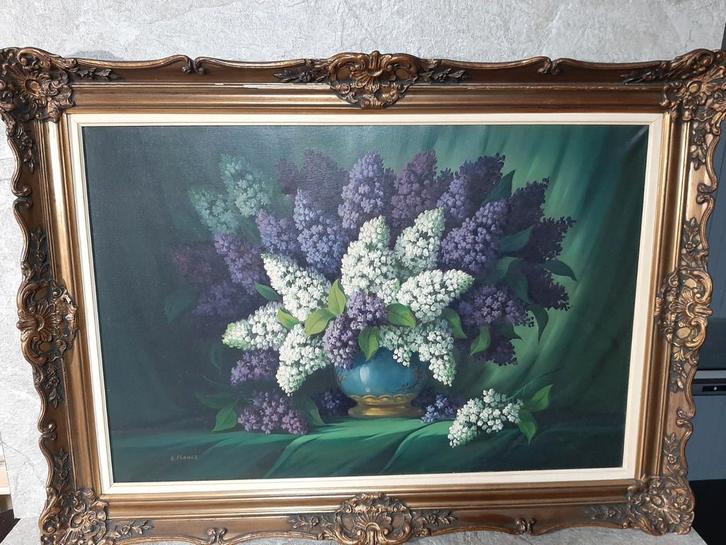 Olieverf schilderij op doek met mooie kader B.Flamez, Antiek en Kunst, Kunst | Schilderijen | Klassiek, Ophalen
