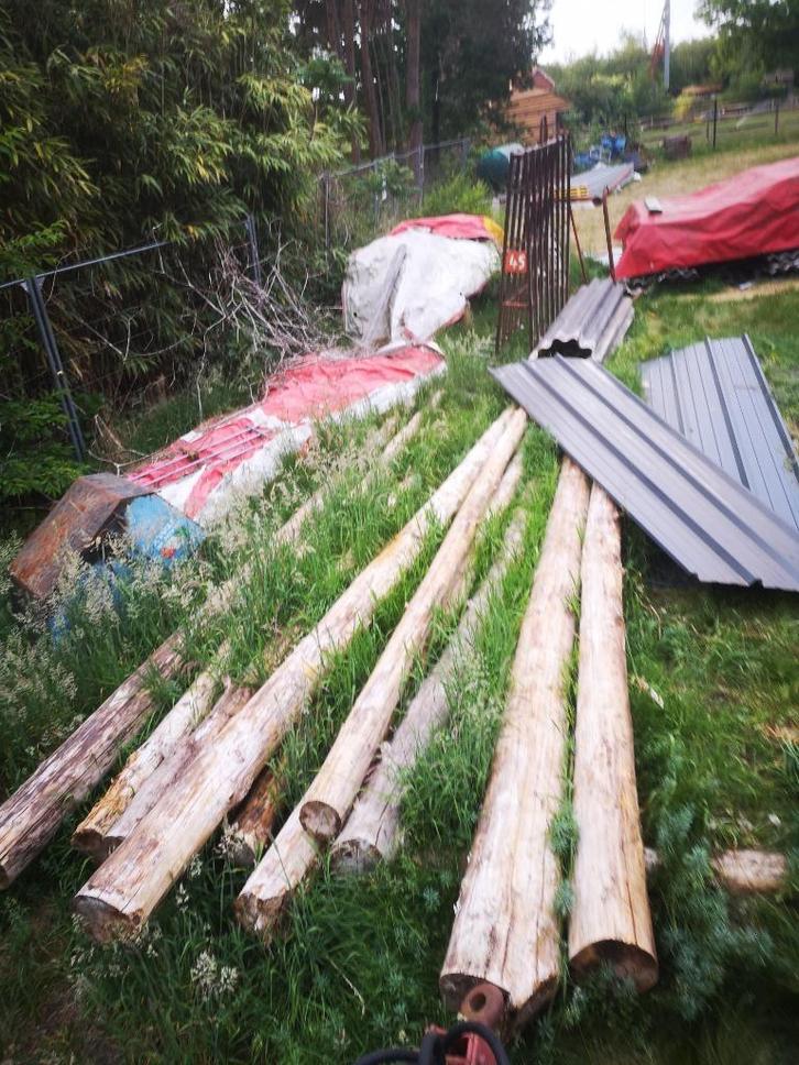 BOOMSTAMMEN voor rustiek carpoort overkapping, Doe-het-zelf en Bouw, Hout en Planken, Zo goed als nieuw, Balk, 300 cm of meer