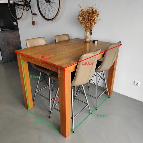 Teak bartafel houten eettafel teakhout tafel recycled oud, Huis en Inrichting, Tafels | Eettafels, Zo goed als nieuw, 50 tot 100 cm