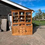Teak Apothekerskast Vitrinekast, Voorraadkast Wandmeubel., Glas, 200 cm of meer, Met deur(en), Uniek teak