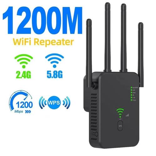 Nieuwe Ultra WiFi Versterker - 1200 Mbps - WiFi Repeater - W, Computers en Software, Routers en Modems, Nieuw, Router met modem