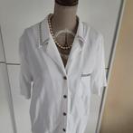 Klassieke witte bloes met versiering kraag. Mt xl tot xxl, Ophalen of Verzenden, Zo goed als nieuw