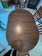 Uitschuifbare eiken eettafel, Huis en Inrichting, Ophalen, Gebruikt, Eikenhout, Vijf personen of meer