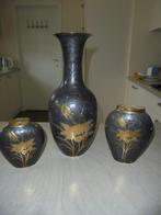 Cloisonne vazenset / koper met emaille / 3 stuks, Antiek en Kunst, Ophalen