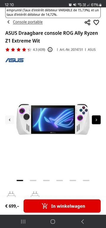 Console portable assus rock ally  beschikbaar voor biedingen