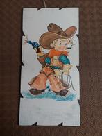 Vintage houten muurdecoratie cowboy, Ophalen of Verzenden