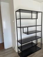 Zwart metaal/houten wandrek, Ophalen, Gebruikt
