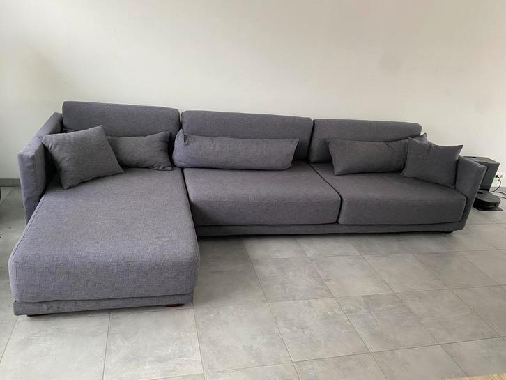 Stoffen zetel te koop, Maison & Meubles, Canapés | Salons, Utilisé, Banc d'angle, 300 cm ou plus, Tissus, Enlèvement